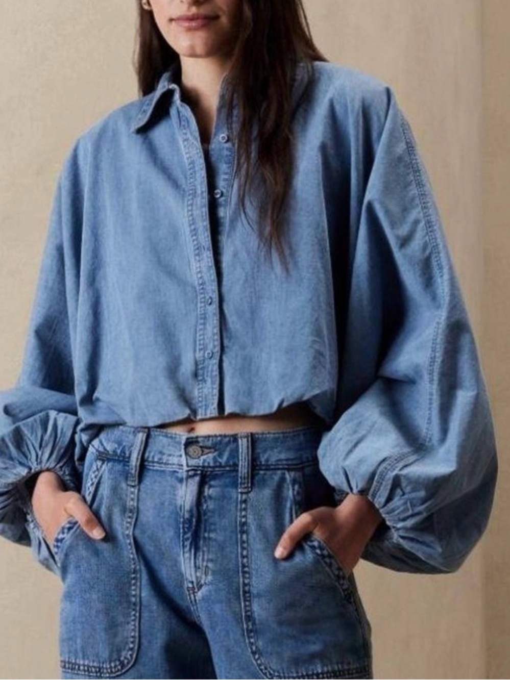 Banana Republic Light Blue Denim top